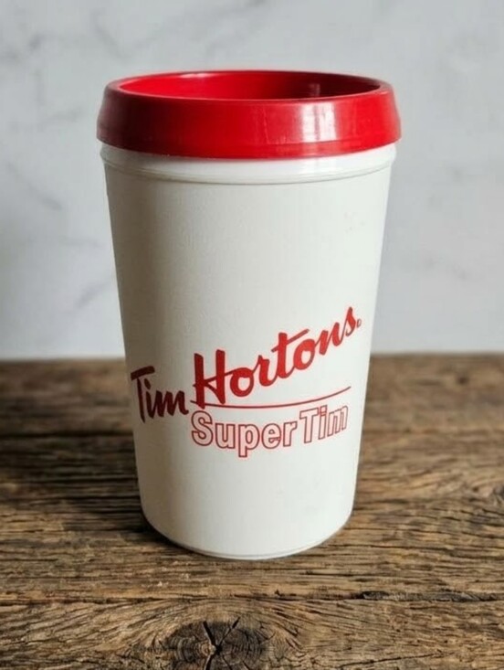 Tim Hortons Other - VTG Tim Hortons Super Tim Plastic Travel Mug Aladdin | Made In USA | Red White